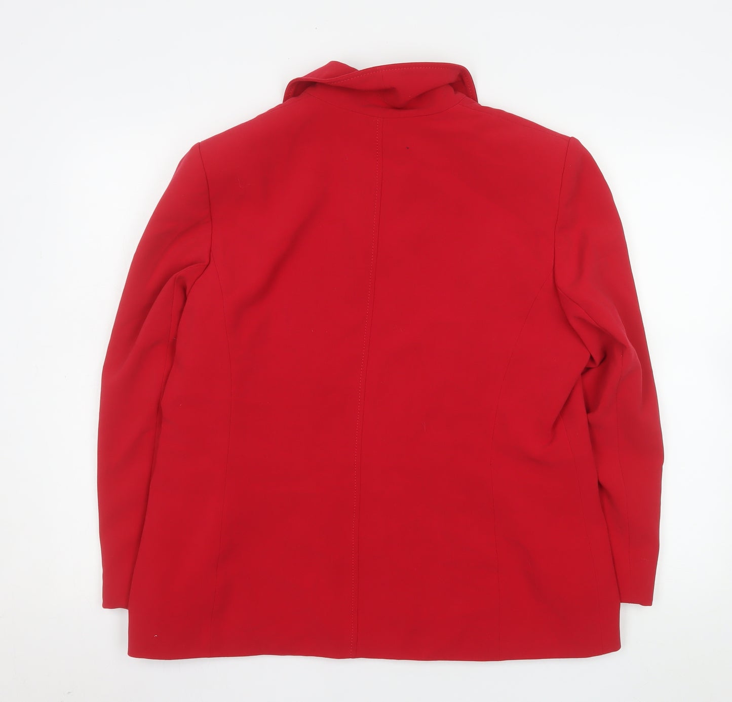 BHS Womens Red Stretch Lined Suit Jacket Size 18 Regular Fit