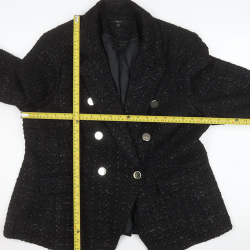 Next Women’s Black Bouclé Double-Breasted Blazer UK 18