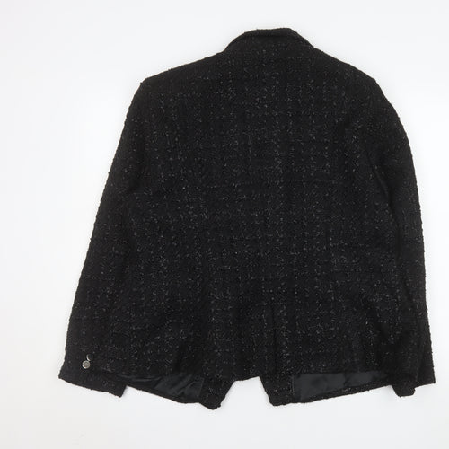 Next Women’s Black Bouclé Double-Breasted Blazer UK 18