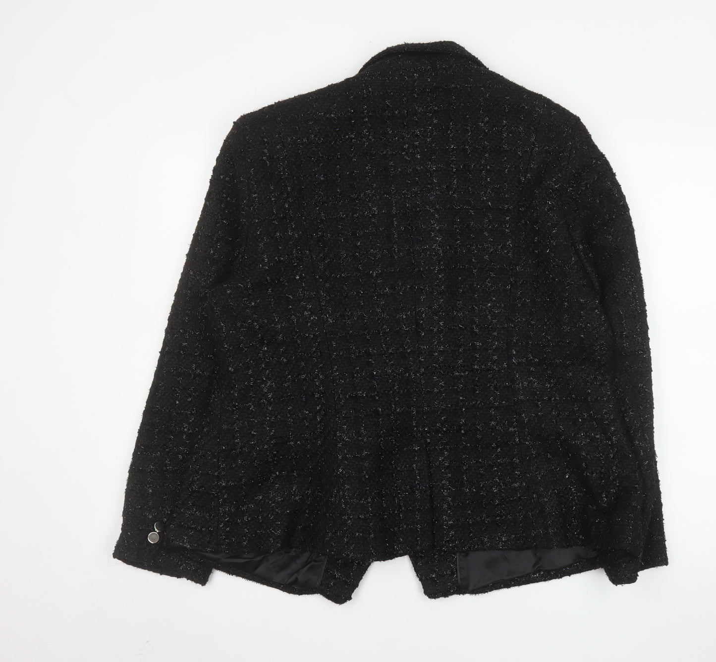 Next Women’s Black Bouclé Double-Breasted Blazer UK 18