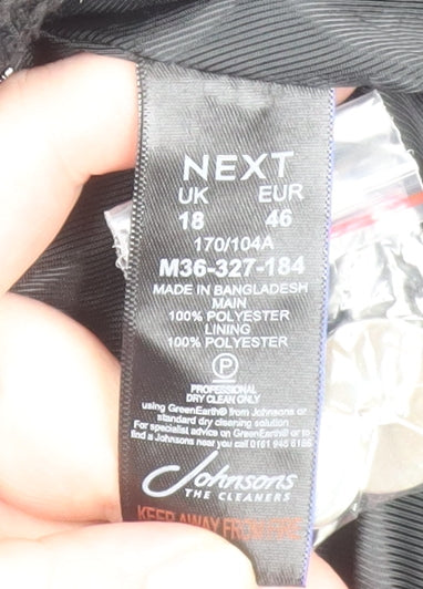 Next Women’s Black Bouclé Double-Breasted Blazer UK 18