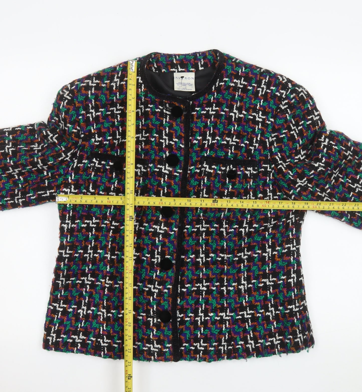 Alexon Women's Multicoloured Tweed Wool Blend Suit Jacket UK 14