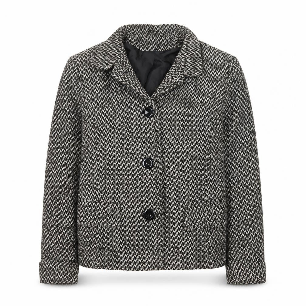 Debenhams Collection Women Black & White Wool Blend Tweed Blazer Size 14