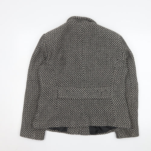 Debenhams Collection Women Black & White Wool Blend Tweed Blazer Size 14