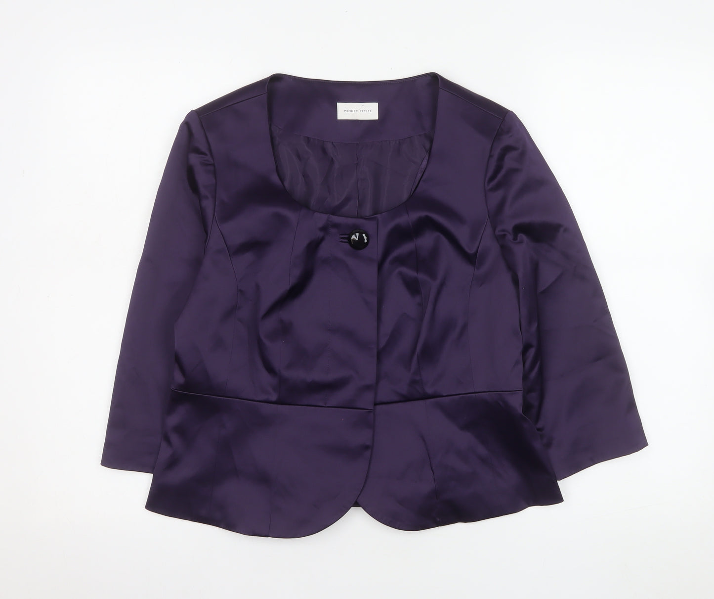 Minuet Petite Purple Satin Tailored Suit Jacket UK 14