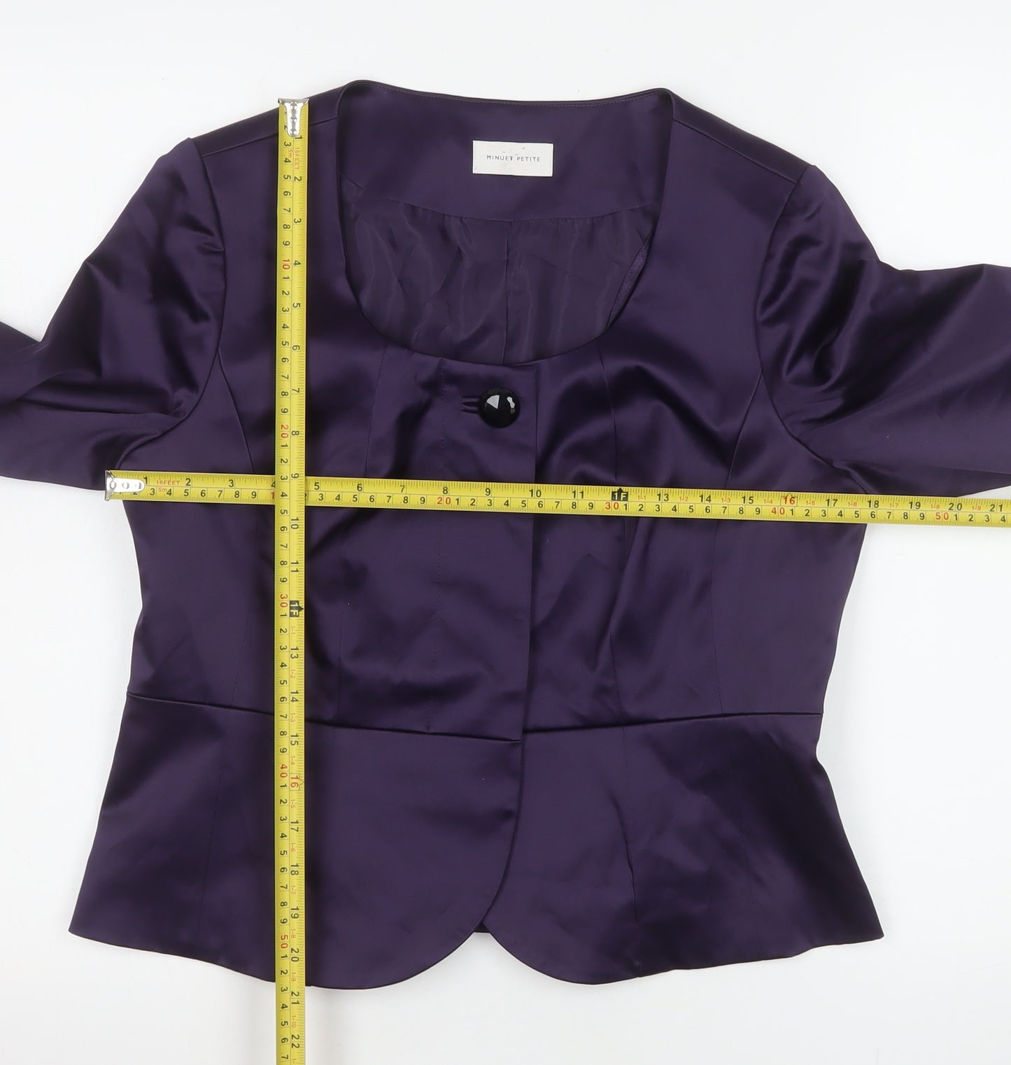 Minuet Petite Purple Satin Tailored Suit Jacket UK 14