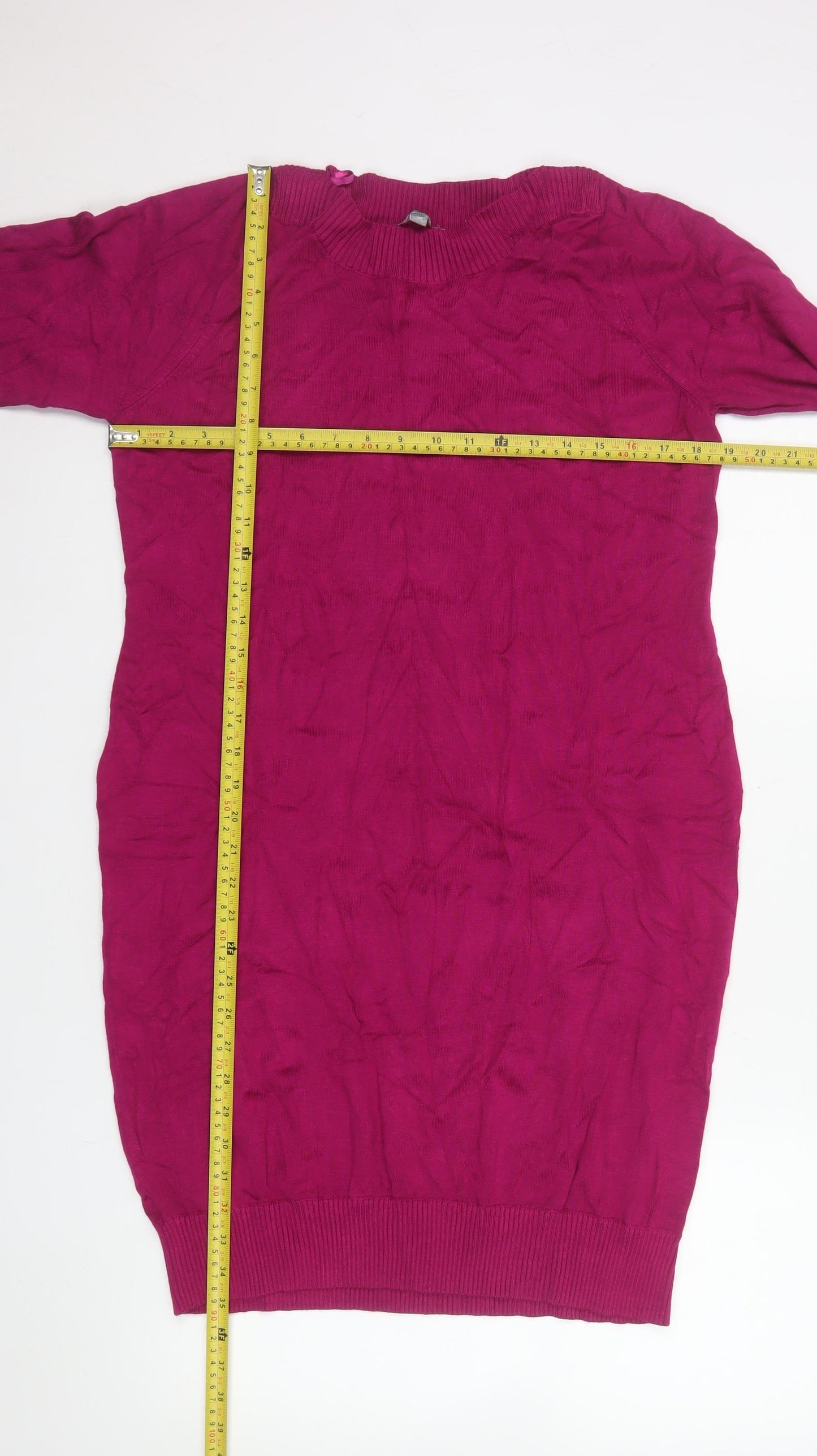 Suzanne Grae Women's Pink Knit Jumper Dress M Classic Style