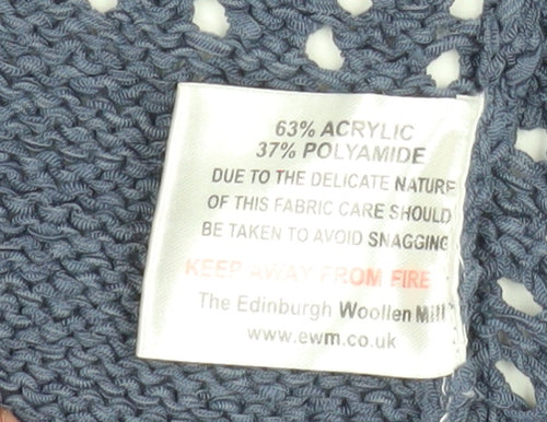 Isle Essentials Womens Blue Open Knit Long Sleeve Cardigan Size 14-16