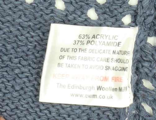 Isle Essentials Womens Blue Open Knit Long Sleeve Cardigan Size 14-16