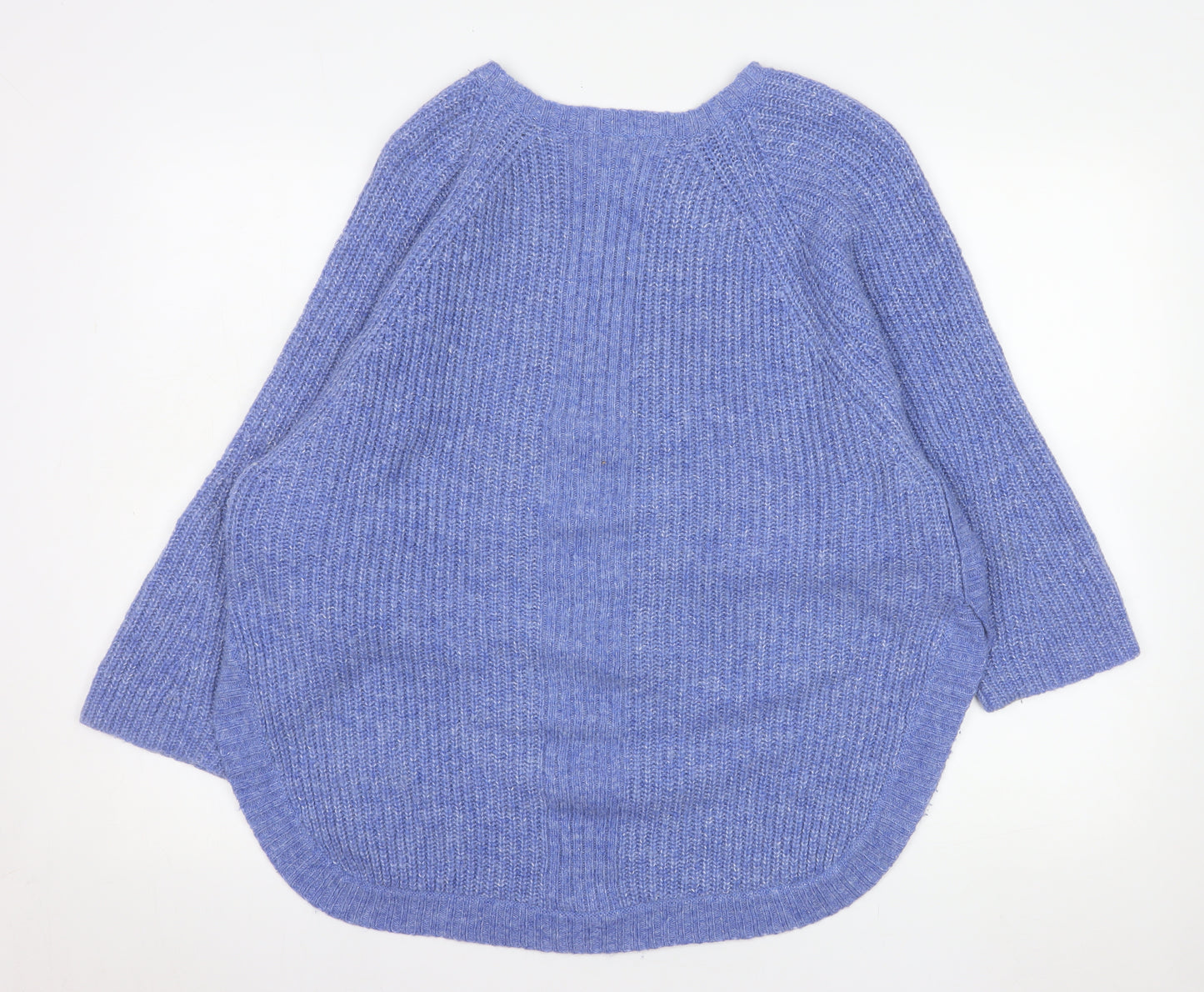 AND/OR Women's Blue Chunky Knit Wool Blend Pullover Jumper M