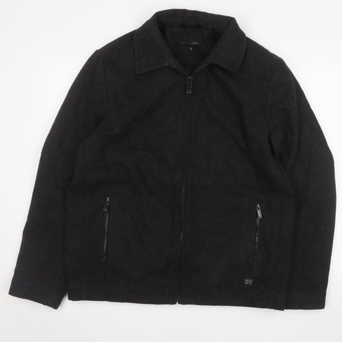 Calvin Klein Men's Black Wool Blend Zip Jacket Size M