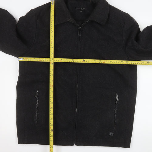 Calvin Klein Men's Black Wool Blend Zip Jacket Size M