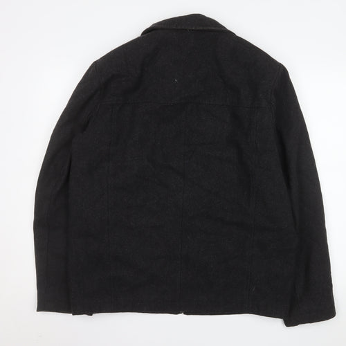 Calvin Klein Men's Black Wool Blend Zip Jacket Size M