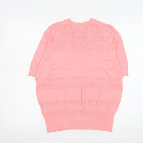 Marks and Spencer Womens Pink Knit Short Sleeve T-Shirt Size 14