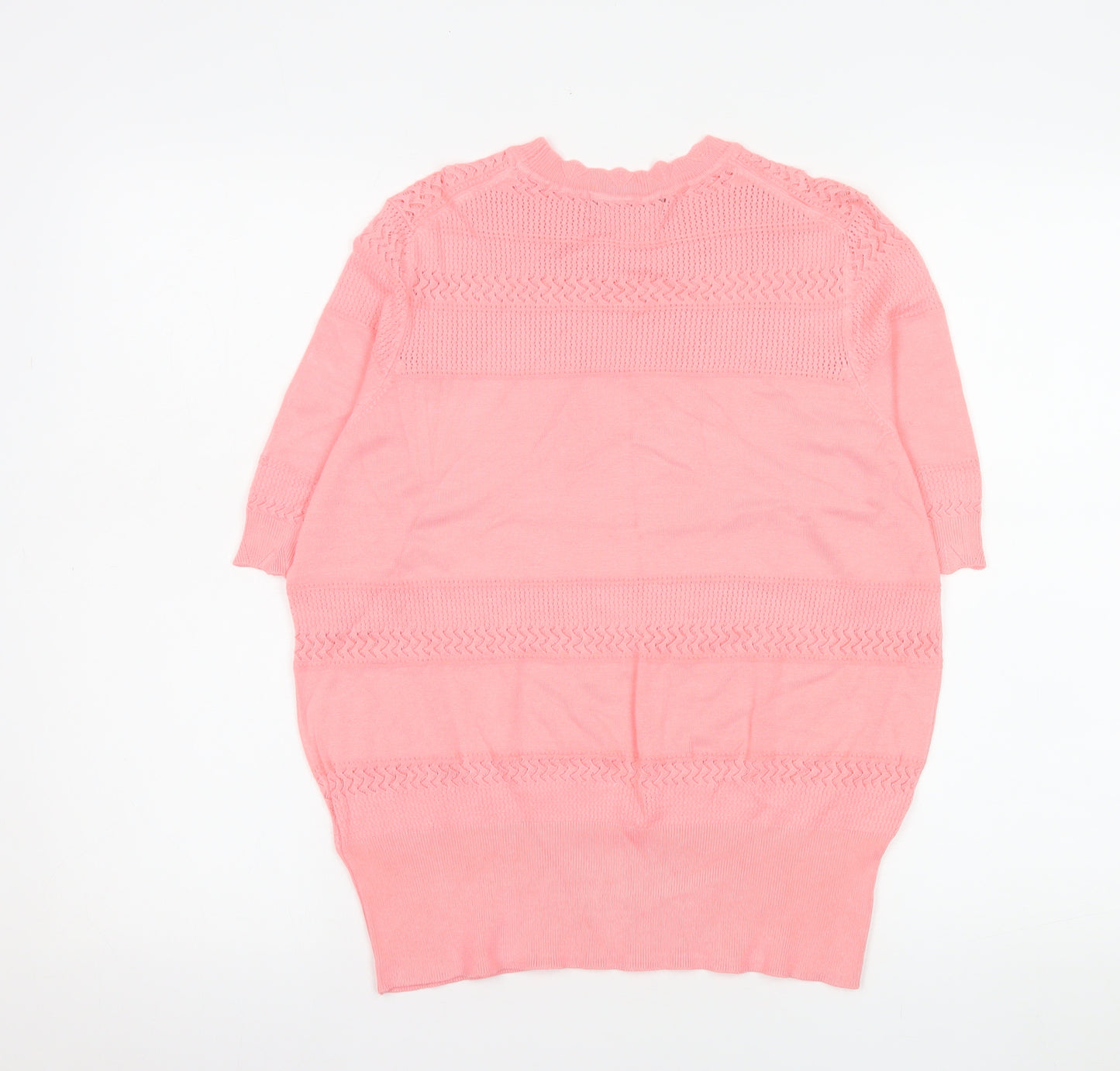 Marks and Spencer Womens Pink Knit Short Sleeve T-Shirt Size 14