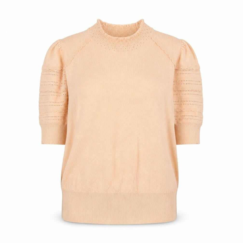Marks and Spencer Women Beige Short Sleeve Knit Top Size 14