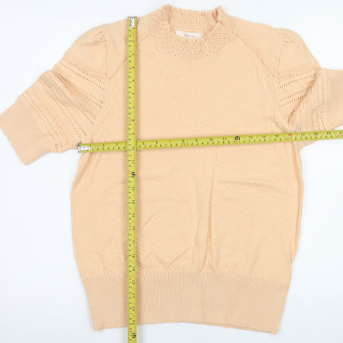 Marks and Spencer Women Beige Short Sleeve Knit Top Size 14