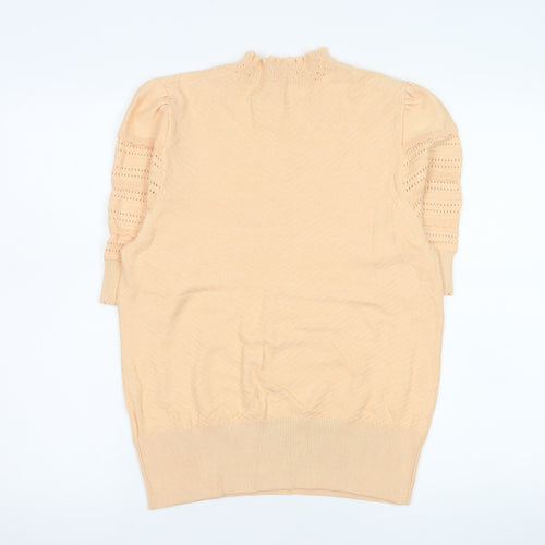Marks and Spencer Women Beige Short Sleeve Knit Top Size 14