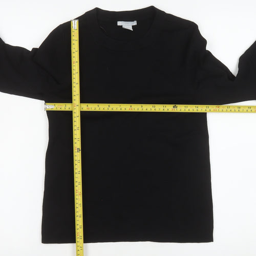 H&M Women’s Black Long Sleeve Bell Cuff Blouse Size 8