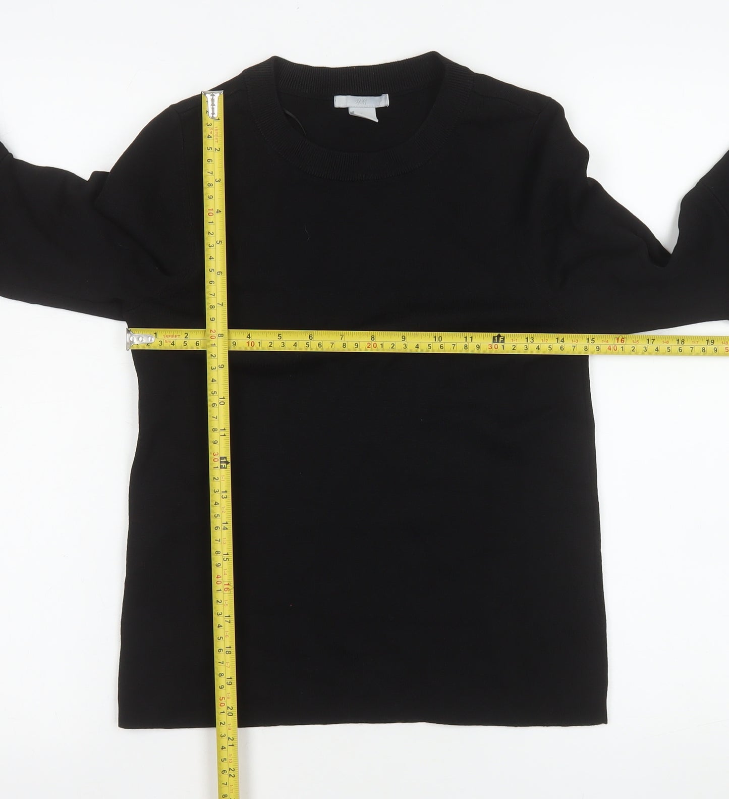 H&M Women’s Black Long Sleeve Bell Cuff Blouse Size 8