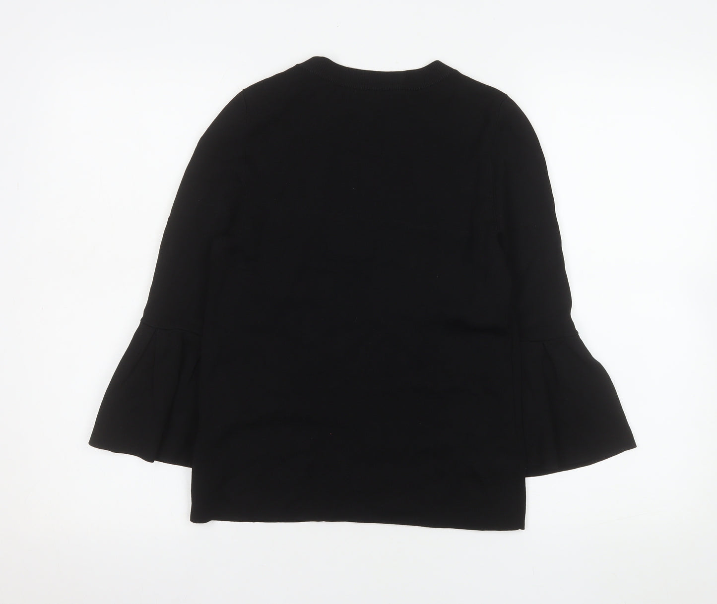 H&M Women’s Black Long Sleeve Bell Cuff Blouse Size 8