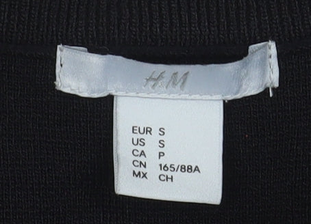 H&M Women’s Black Long Sleeve Bell Cuff Blouse Size 8
