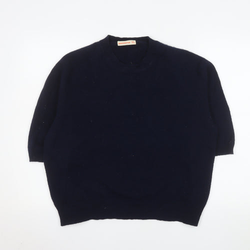&Daughter Women's Blue XL Lambswool Crew Neck Jumper