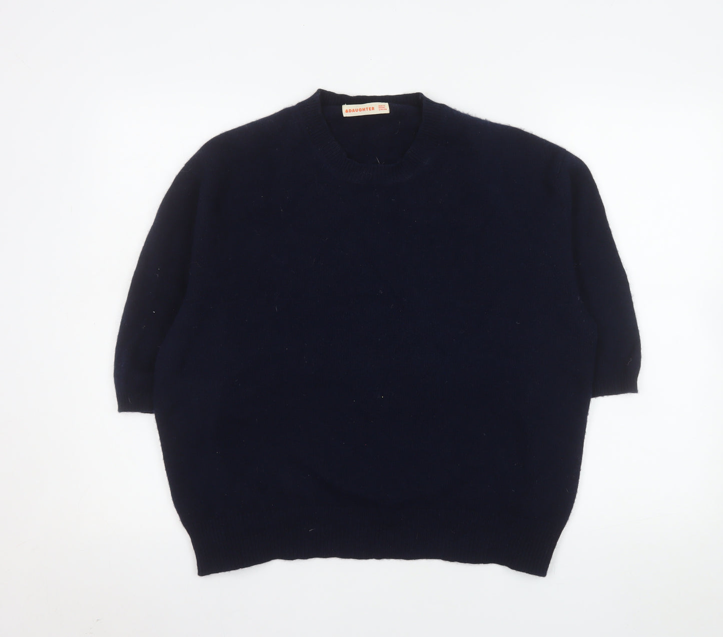 &Daughter Women's Blue XL Lambswool Crew Neck Jumper