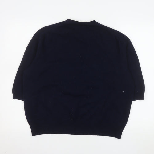 &Daughter Women's Blue XL Lambswool Crew Neck Jumper