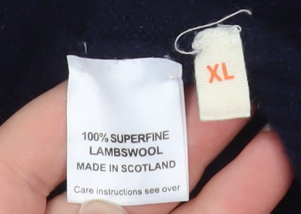 &Daughter Women's Blue XL Lambswool Crew Neck Jumper