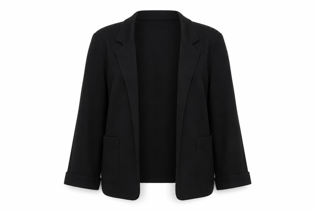 Front view of Marks & Spencer Women’s Black Regular Fit Blazer UK 14