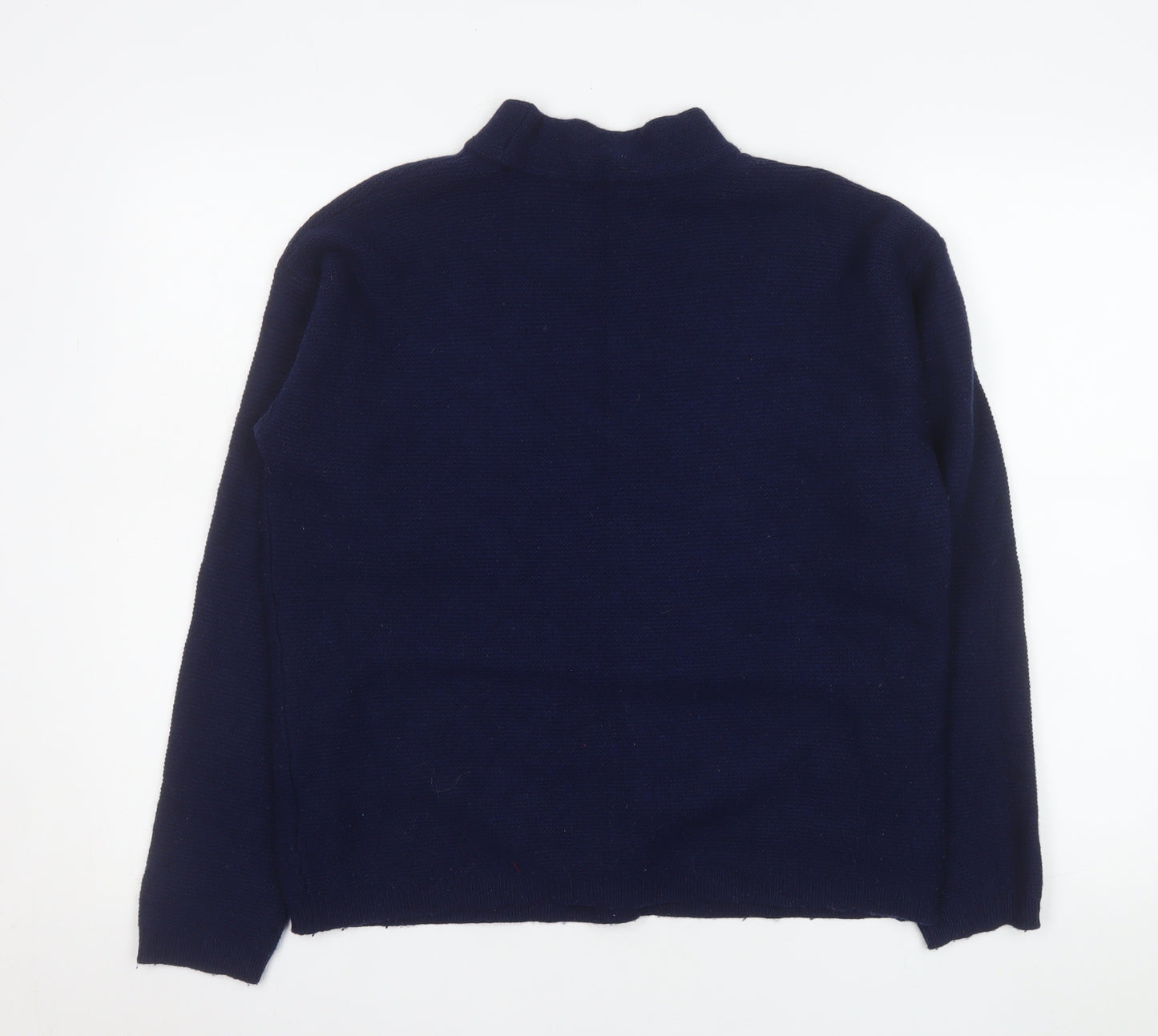 Crew Clothing Company Womens Blue Size 12 Merino Wool Mock Neck Jumper