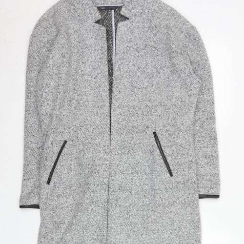 Marks and Spencer Women’s Grey Mid-Length Coat Size 12 Classic Overcoat