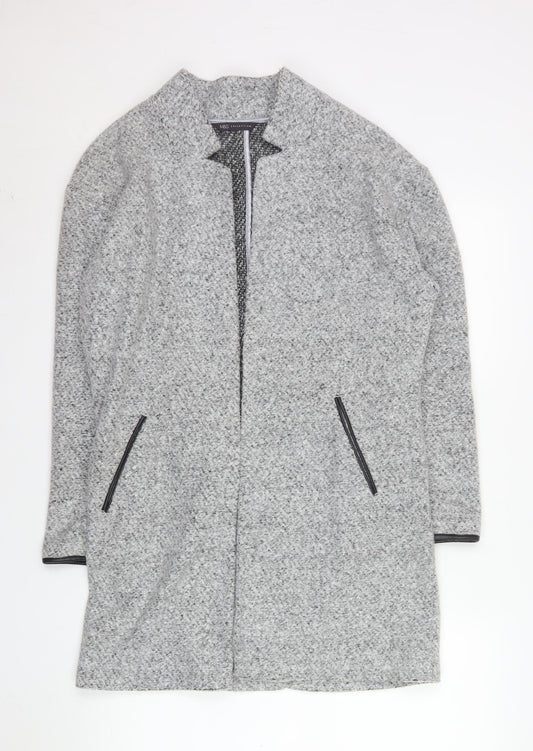 Marks and Spencer Women’s Grey Mid-Length Coat Size 12 Classic Overcoat