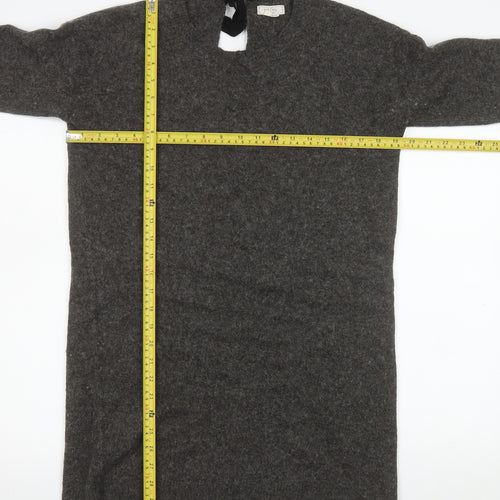 Fat Face Womens Grey Wool Jumper Dress Size 10 Long Sleeve Knitwear