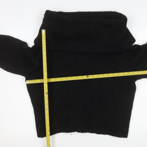 H&M Women’s Black Cowl Neck Long Sleeve Pullover Jumper Size 12
