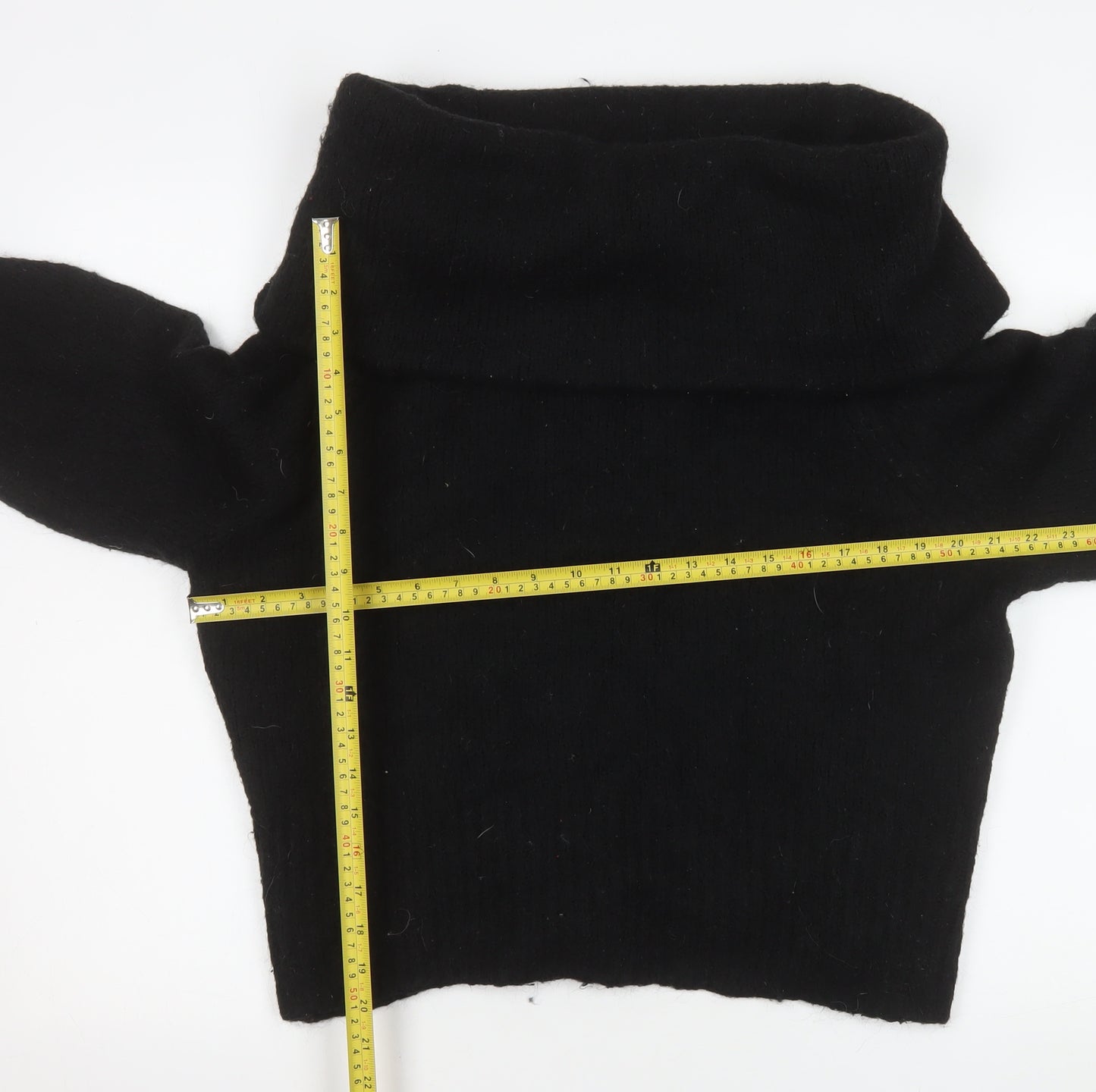 H&M Women’s Black Cowl Neck Long Sleeve Pullover Jumper Size 12