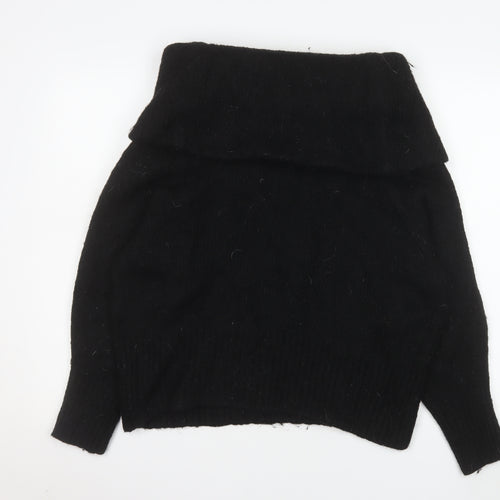 H&M Women’s Black Cowl Neck Long Sleeve Pullover Jumper Size 12