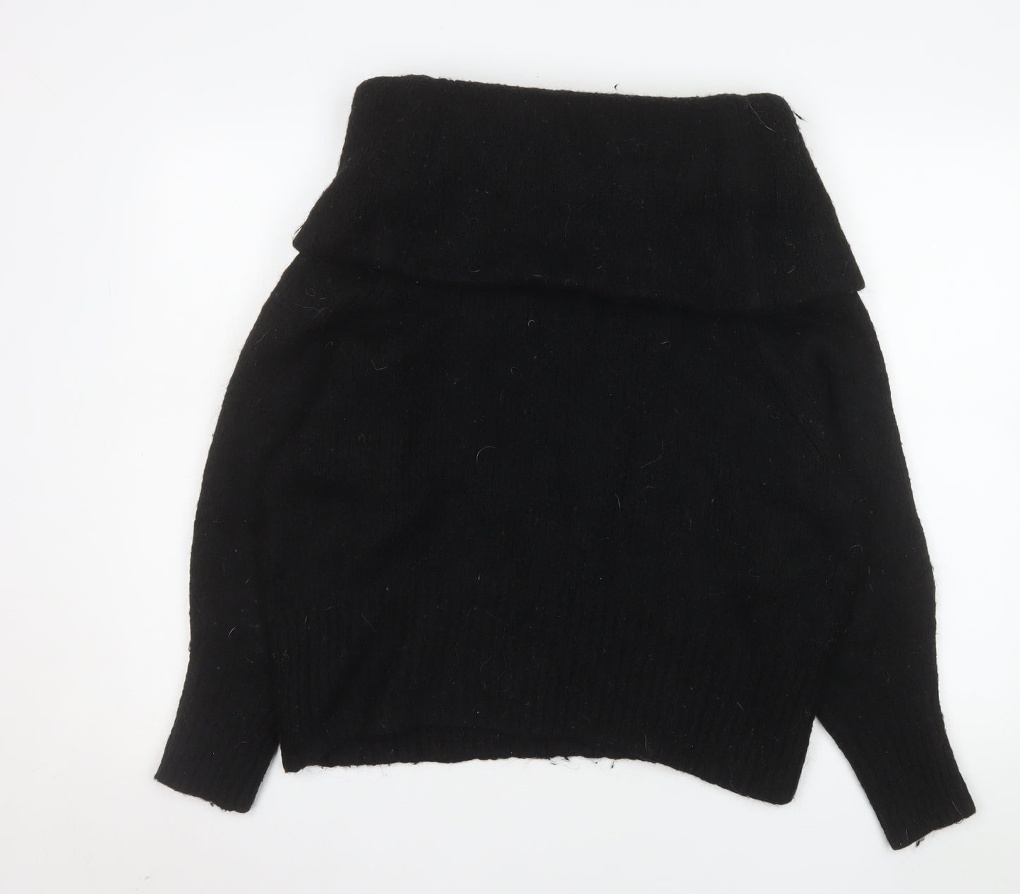 H&M Women’s Black Cowl Neck Long Sleeve Pullover Jumper Size 12
