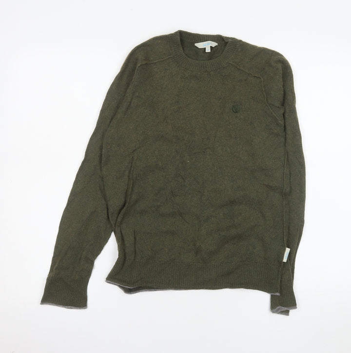 Fat Face Men's Green XS Cotton Wool Crew Neck Jumper