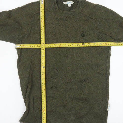 Fat Face Men's Green XS Cotton Wool Crew Neck Jumper