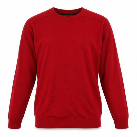 Front view of Nike Men's Red 2XL Crew Neck jumper Wool Blend