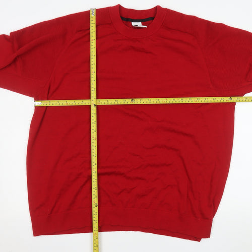 Nike Men's Red 2XL Crew Neck Pullover Jumper Wool Blend