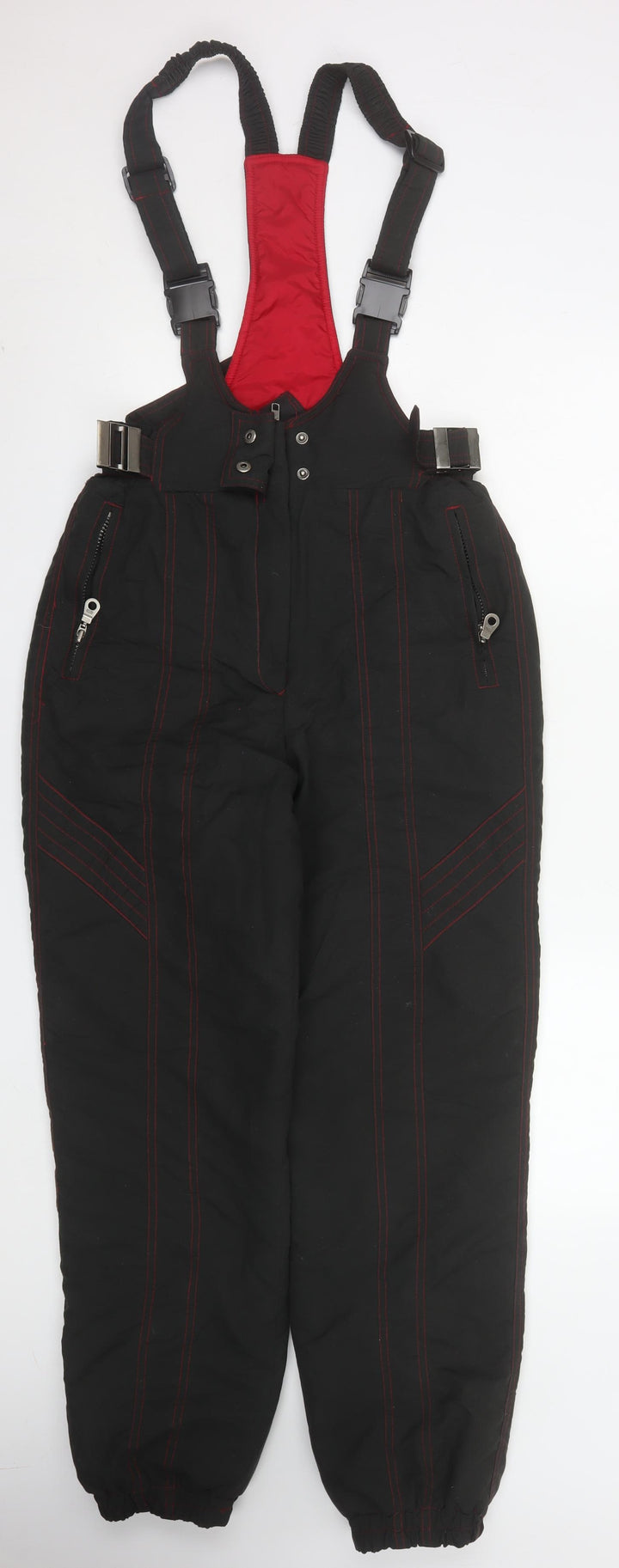 Rodeo Women Black Red Snow Pants Size 12 Waterproof Insulated Trousers