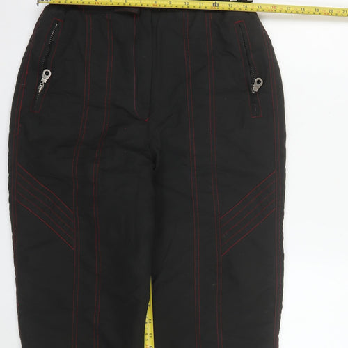 Rodeo Women Black Red Snow Pants Size 12 Waterproof Insulated Trousers