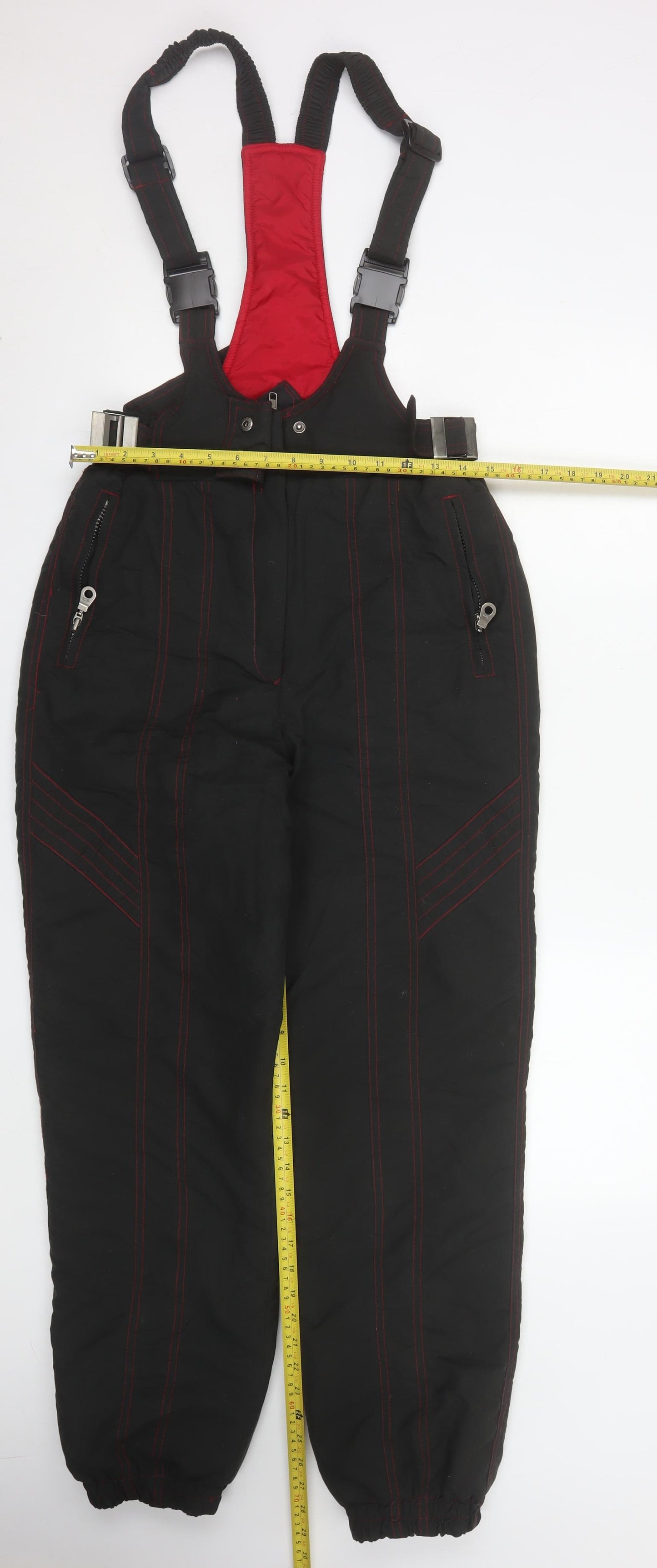 Rodeo Women Black Red Snow Pants Size 12 Waterproof Insulated Trousers