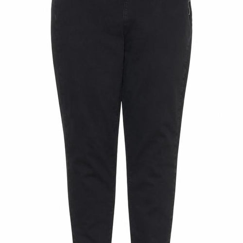 Mint Velvet Women Black Skinny Jeans Size 14R Zip Detail Stretch Comfort