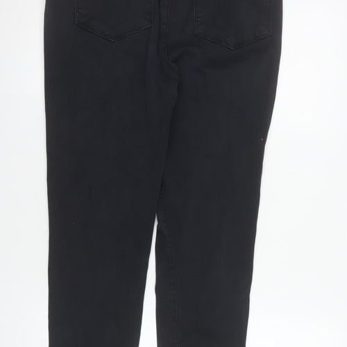 Mint Velvet Women Black Skinny Jeans Size 14R Zip Detail Stretch Comfort