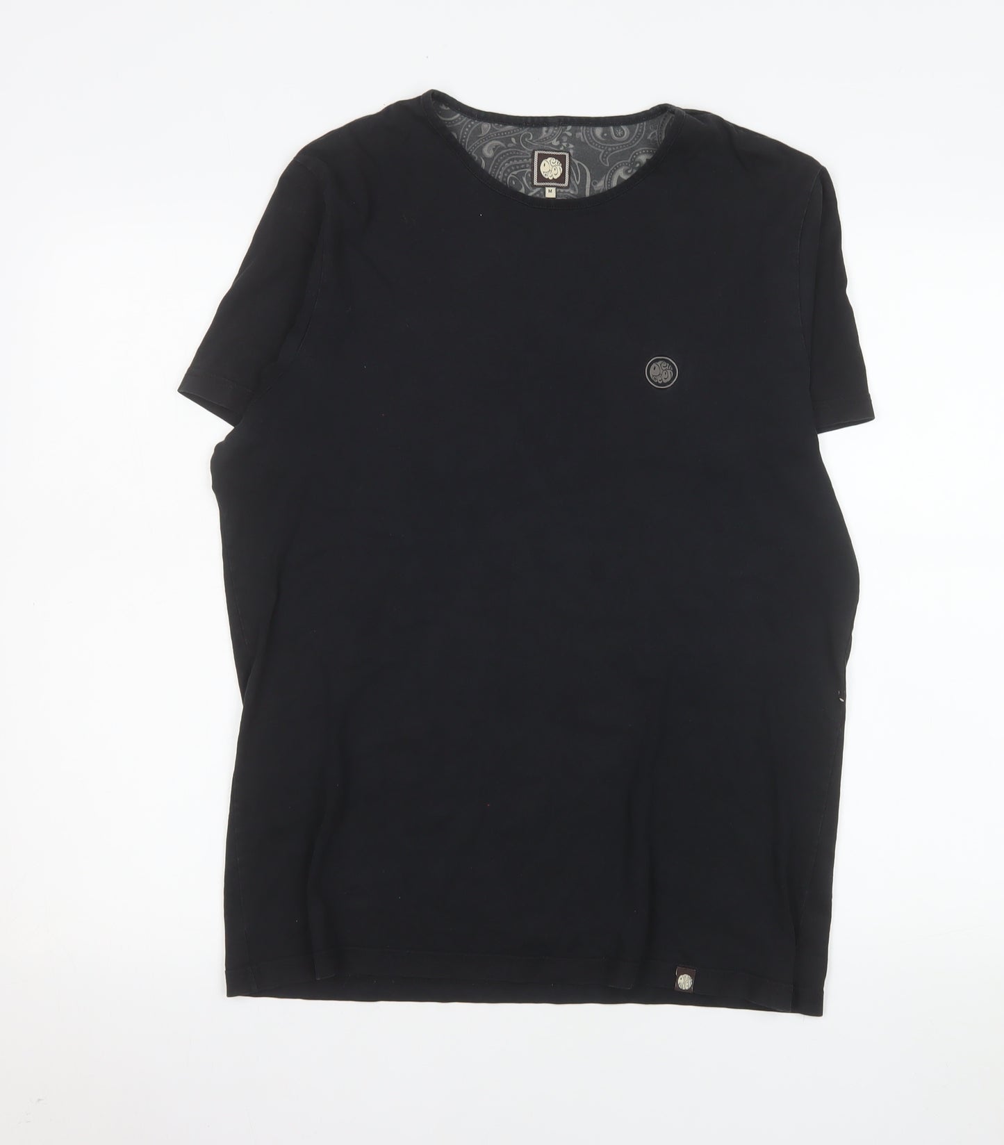 Pretty Green Women's Black Cotton Crew Neck T-Shirt M