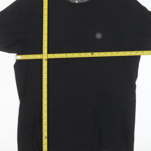 Pretty Green Women's Black Cotton Crew Neck T-Shirt M